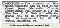 Carnegie, Mrs. Sarah(FuneralNotice)